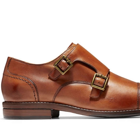COLE HAAN Mens Monk Strap Slip On Leather Shoes - Picture 3 of 6